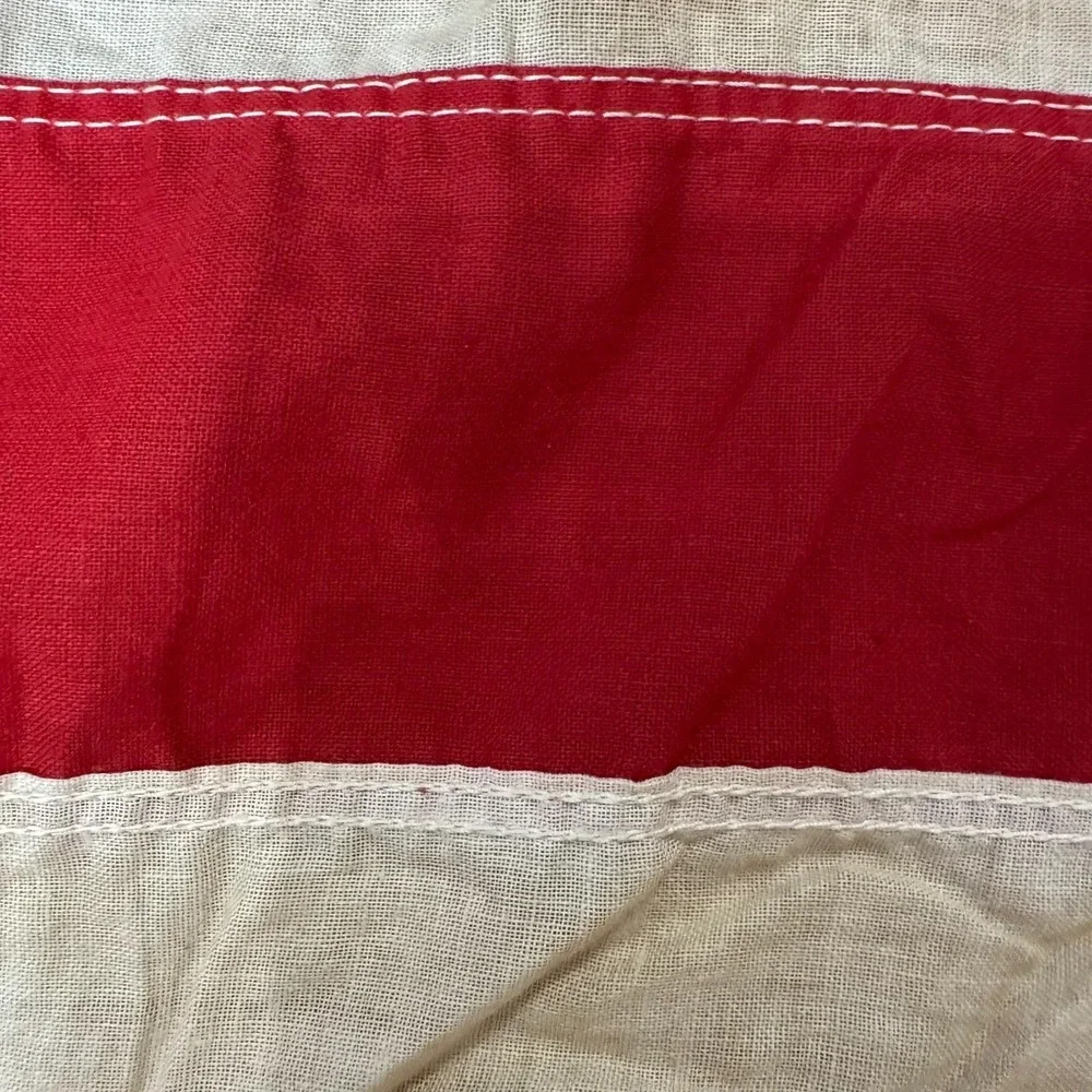 Vintage 50 Star American Flag w/ Original Box Blue Wood Pole Montgomery Ward 3x5